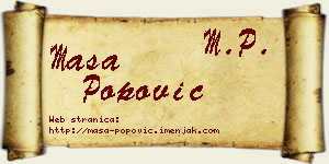 Maša Popović vizit kartica